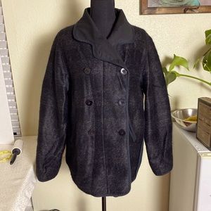 Marc by Marc Jacobs Women L Wool Cotton Blend Winter Jacket Blazer Plaid Black